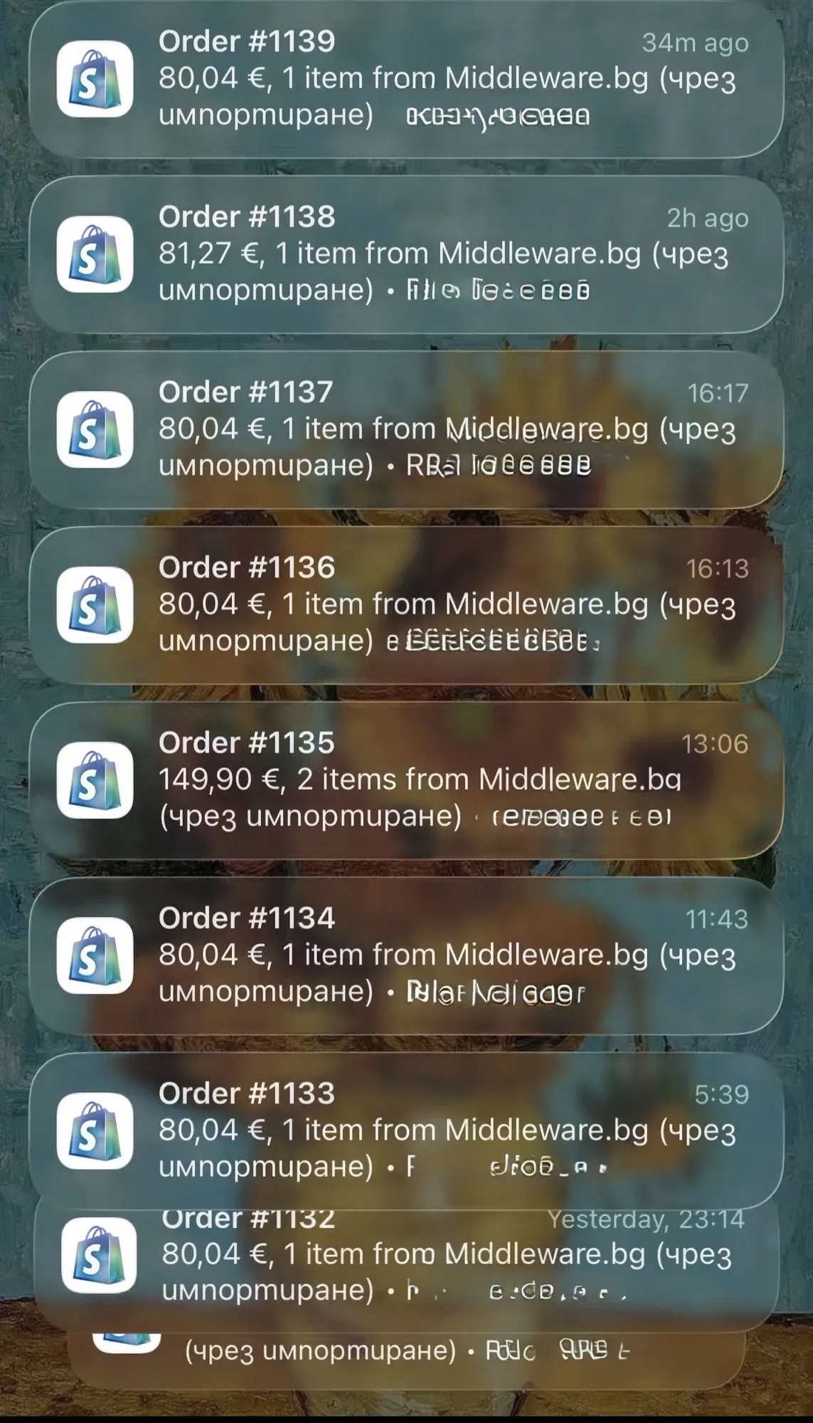 Продажби от реален Shopify магазин